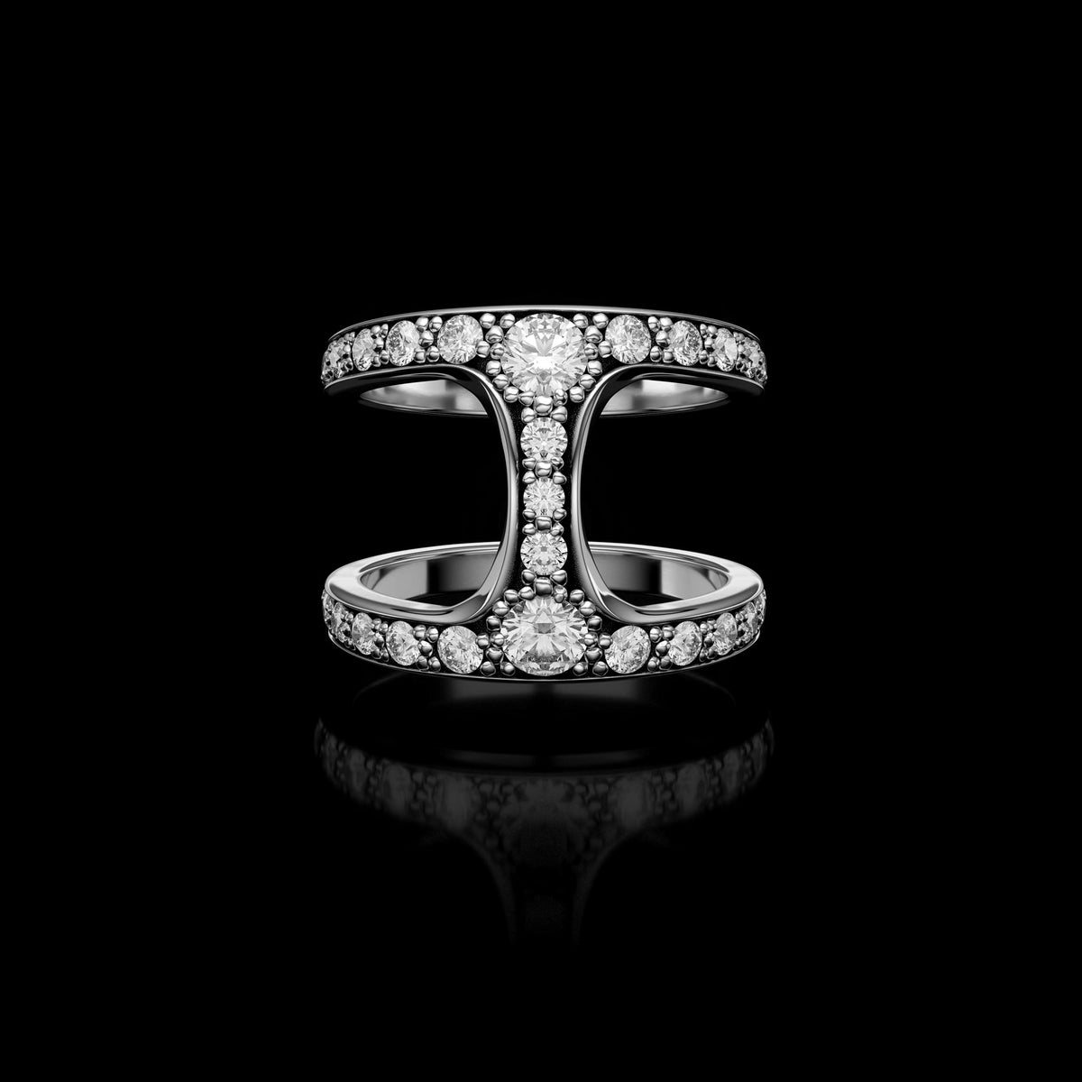 Brute Phantom with Diamonds ring in sterling silver by HOORSENBUHS®