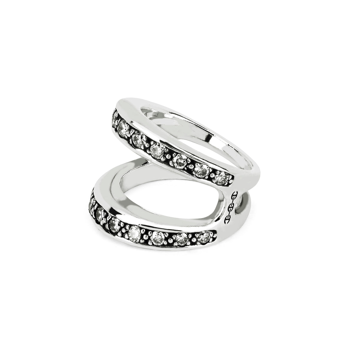 Masque with Diamonds ring in sterling silver