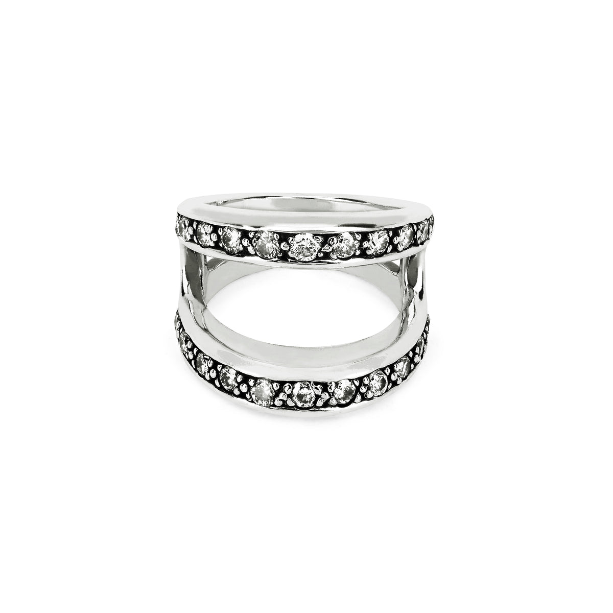 Masque with Diamonds ring in sterling silver by HOORSENBUHS®