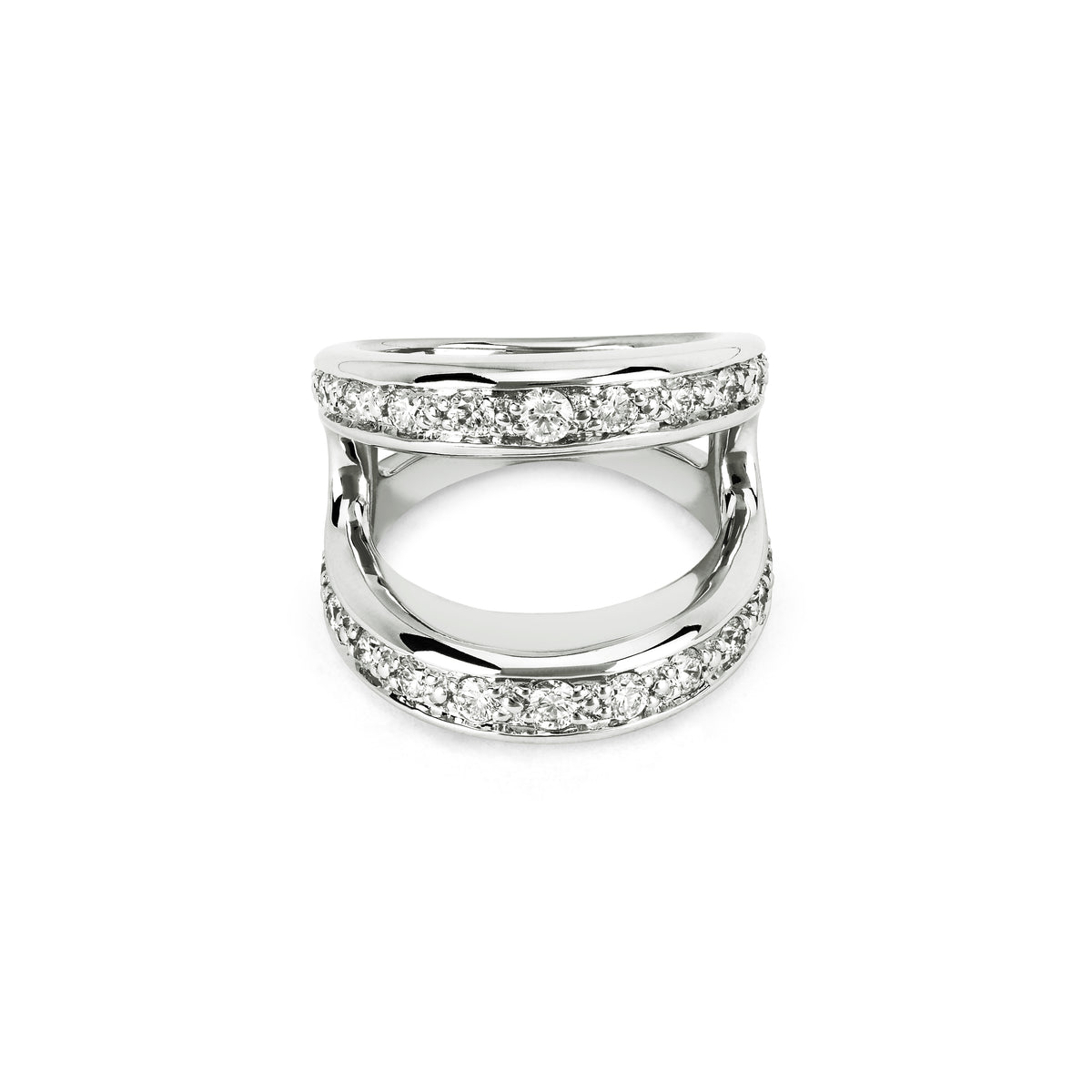 Masque with Diamonds ring in 18K white gold