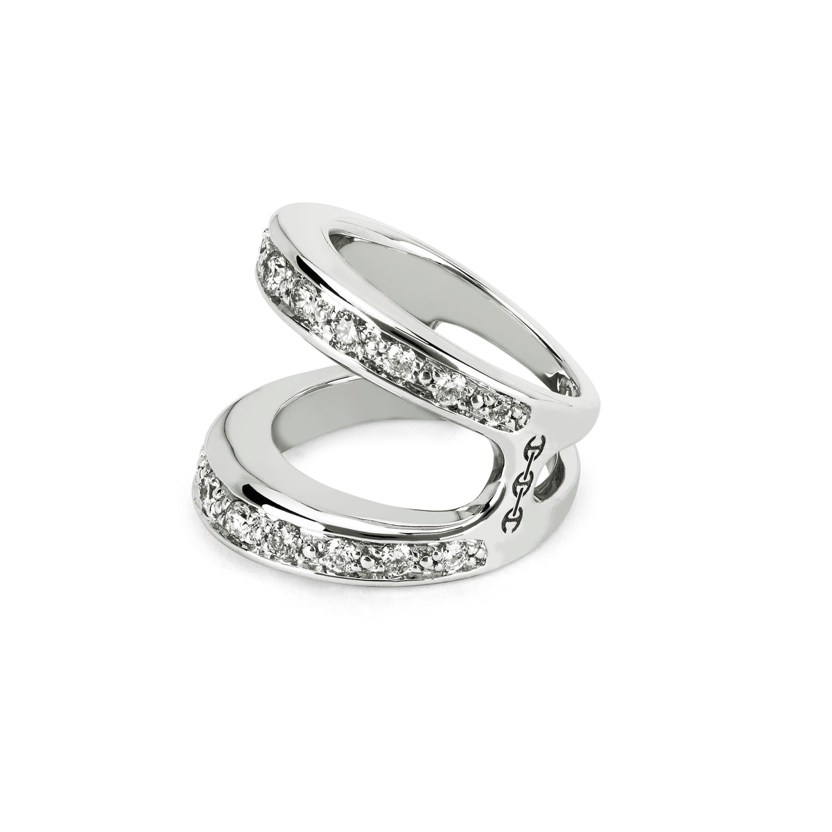 Masque with Diamonds ring in 18K white gold, view 2
