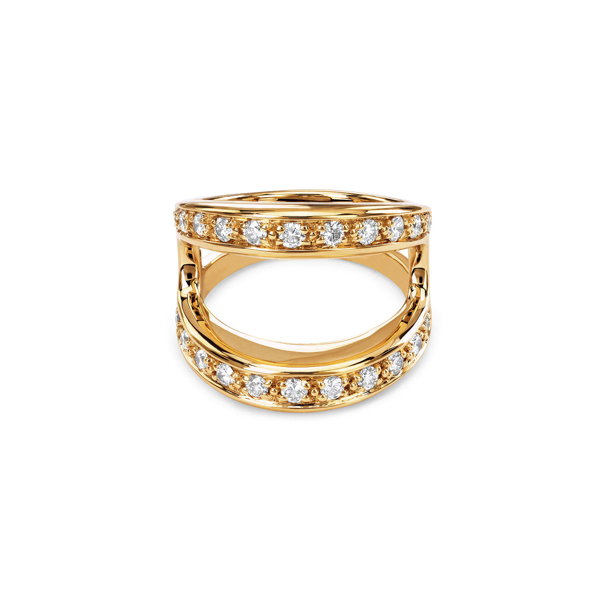 Masque with Diamonds ring in 18K yellow gold by HOORSENBUHS®