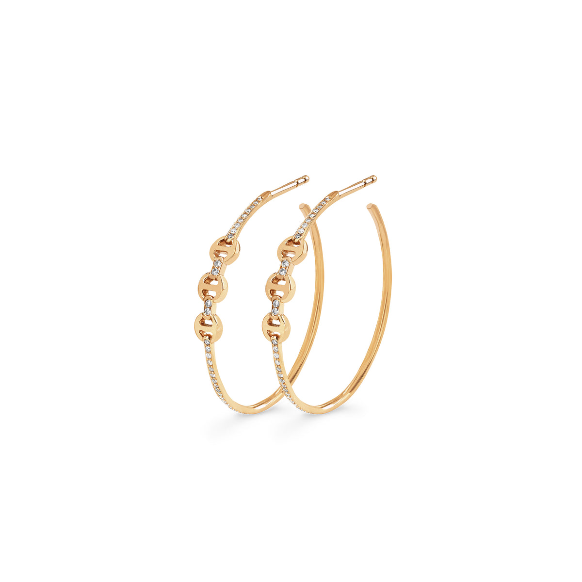 Mini Hoop with Diamond Bridges & Hoops earrings in 18K yellow gold by HOORSENBUHS®