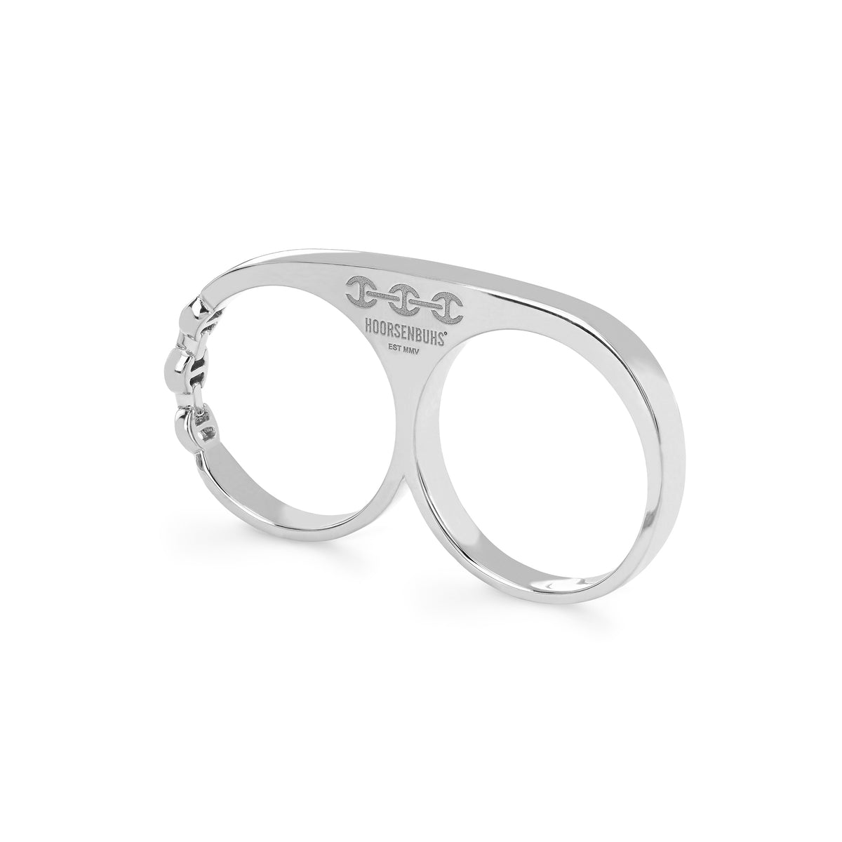 Double Knuckle ring in sterling silver by HOORSENBUHS®