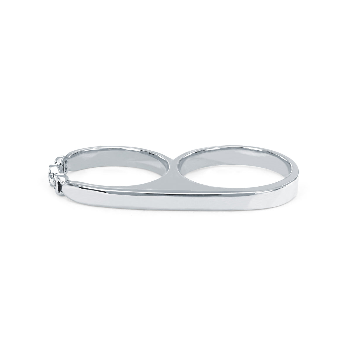 Double Knuckle ring in 18K white gold, view 2