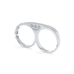Double Knuckle ring in 18K white gold