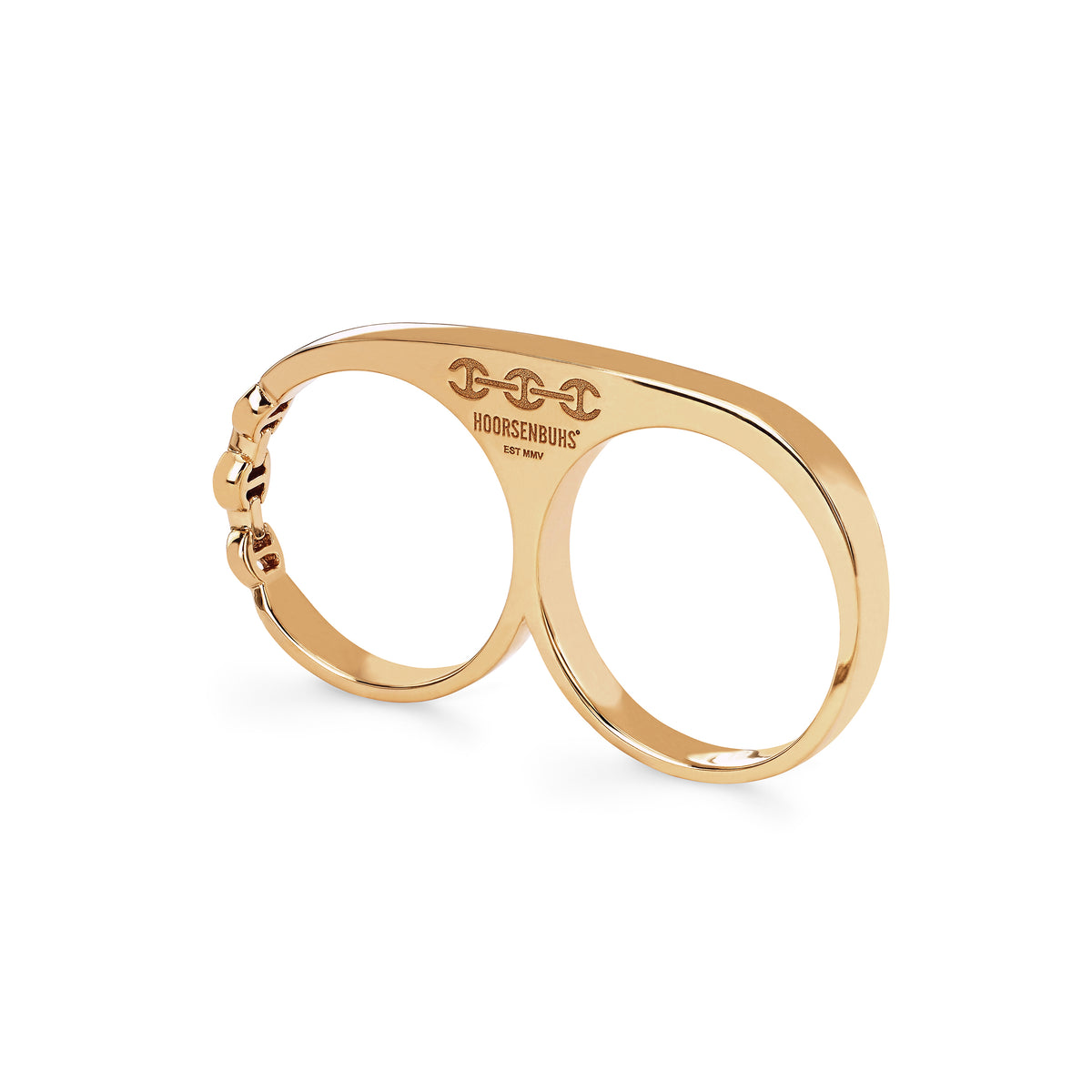 Double Knuckle ring in 18K yellow gold by HOORSENBUHS®