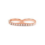 Double Knuckle with Diamonds ring in 18K rose gold, view 2