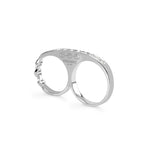 Double Knuckle with Diamonds ring in sterling silver by HOORSENBUHS®