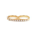 Double Knuckle with Diamonds ring in 18K yellow gold