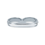 Double Barrel Knuckle ring in 18K white gold, view 2