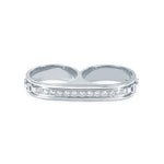 Double Barrel Knuckle with Diamonds ring in 18K white gold, view 2