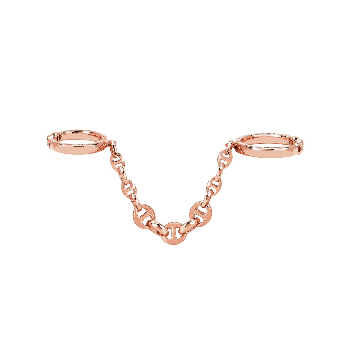 Bonded 3mm Open-Links with 5mm Open-Links ring in 18K rose gold by HOORSENBUHS®