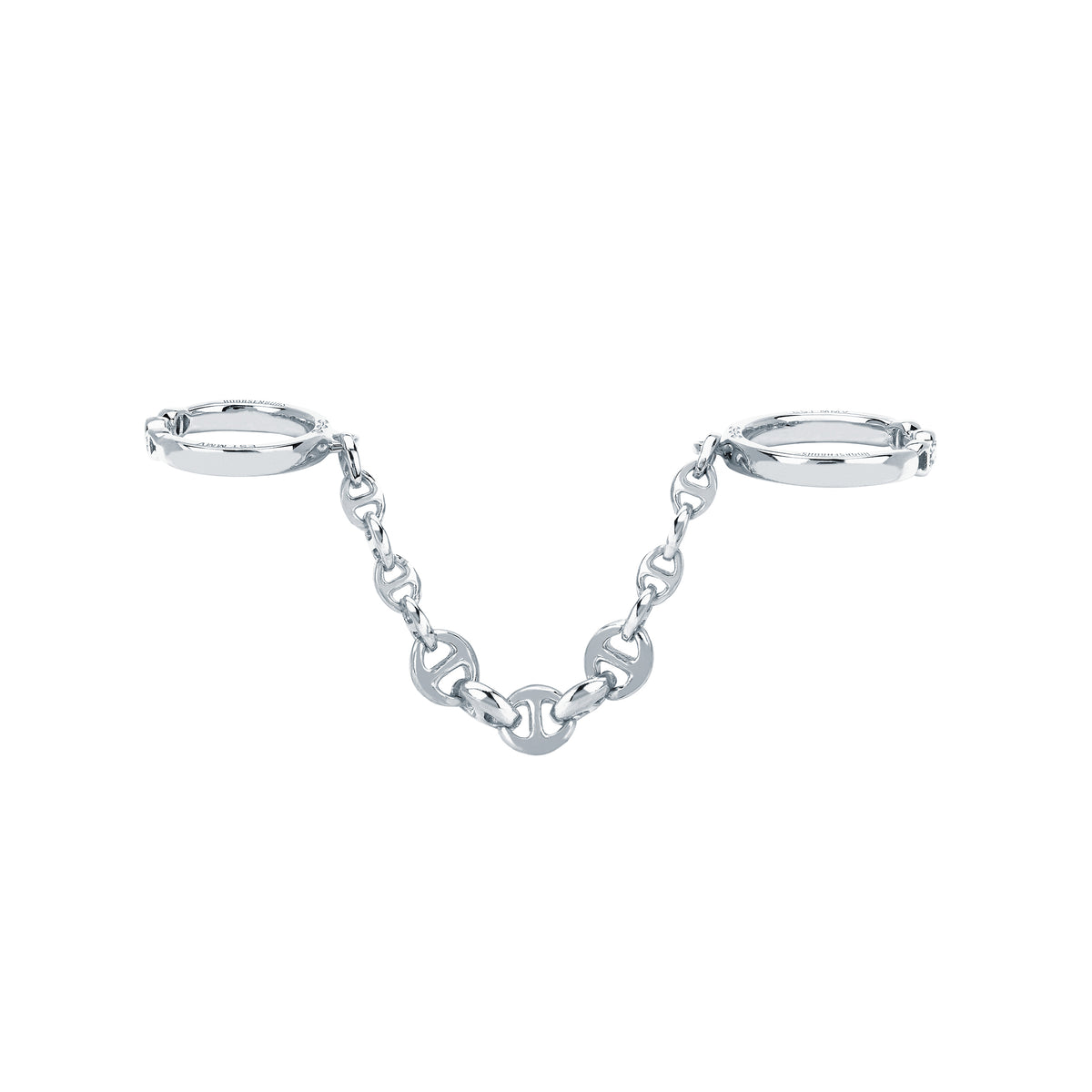 Bonded 3mm Open-Links with 5mm Open-Links ring in 18K white gold