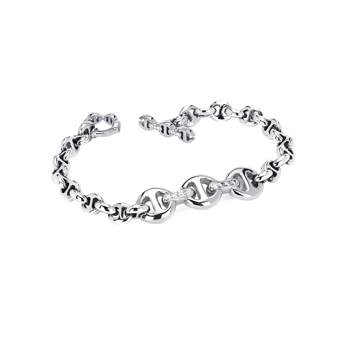 ID Bracelet in 18K white gold, view 2