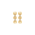3mm Toggle Studs with Diamonds earrings in 18K yellow gold by HOORSENBUHS®
