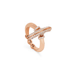 Mini Vin Antiquated ring in 18K rose gold, view 2