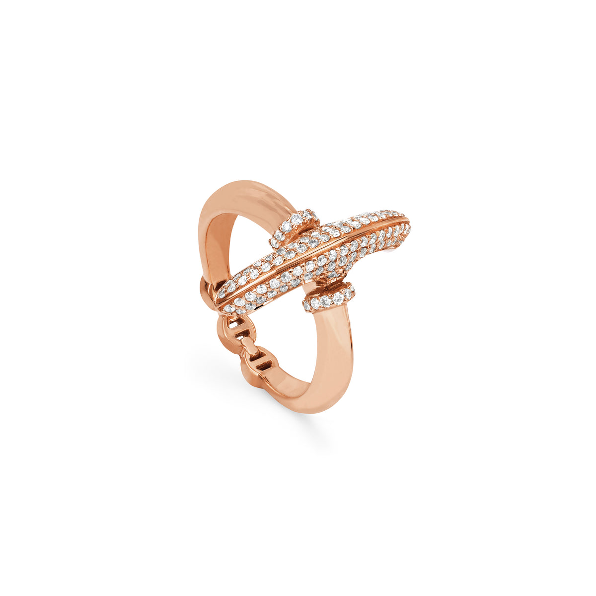 Mini Vin Antiquated ring in 18K rose gold, view 2