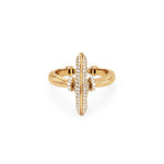 Mini Vin Antiquated ring in 18K yellow gold by HOORSENBUHS®