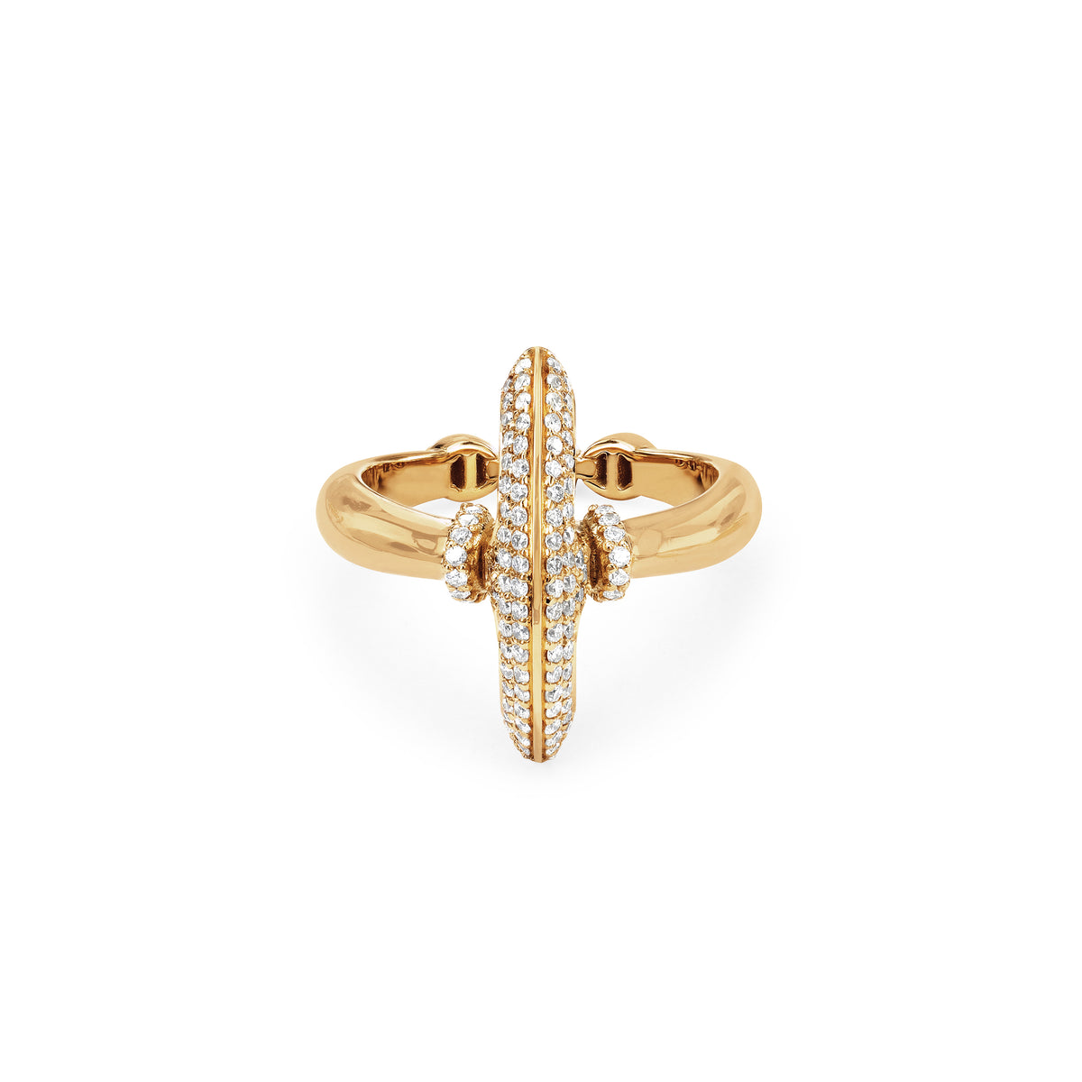 Mini Vin Antiquated ring in 18K yellow gold by HOORSENBUHS®