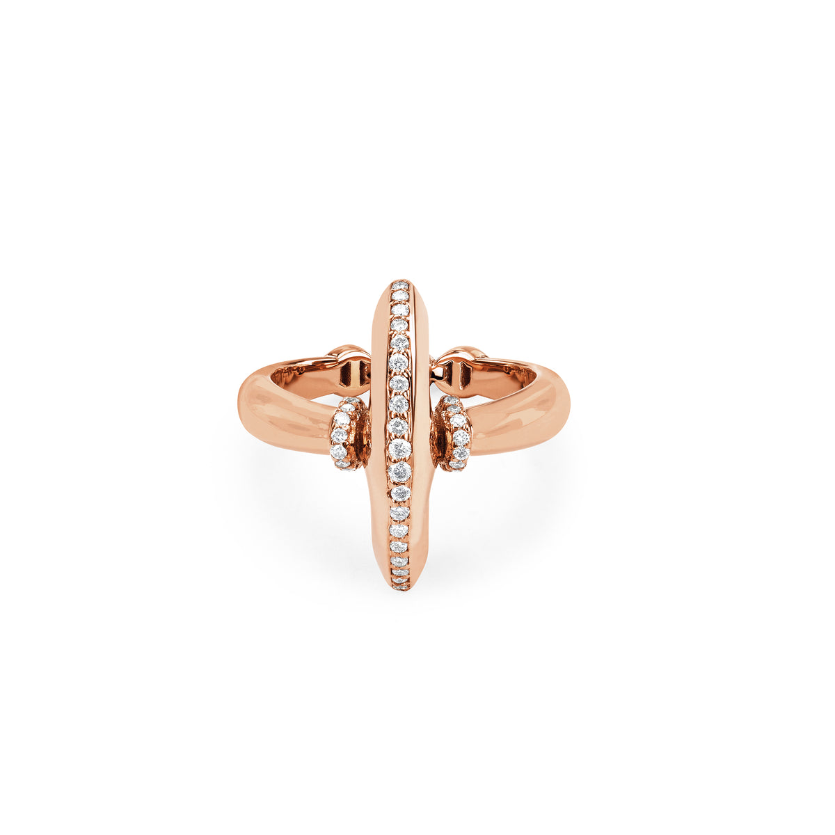 Mini Vin with Diamonds ring in 18K rose gold
