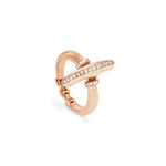Mini Vin with Diamonds ring in 18K rose gold, view 2