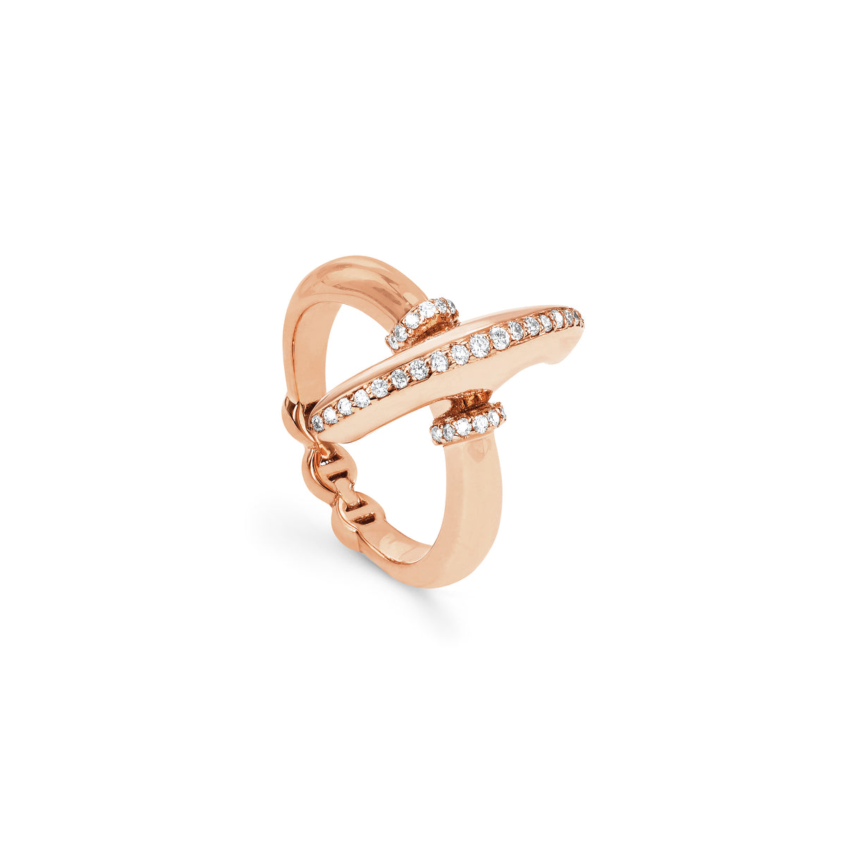 Mini Vin with Diamonds ring in 18K rose gold, view 2
