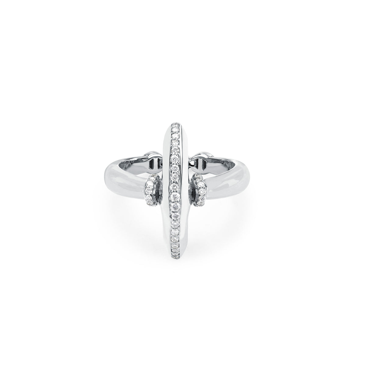 Mini Vin with Diamonds ring in 18K white gold
