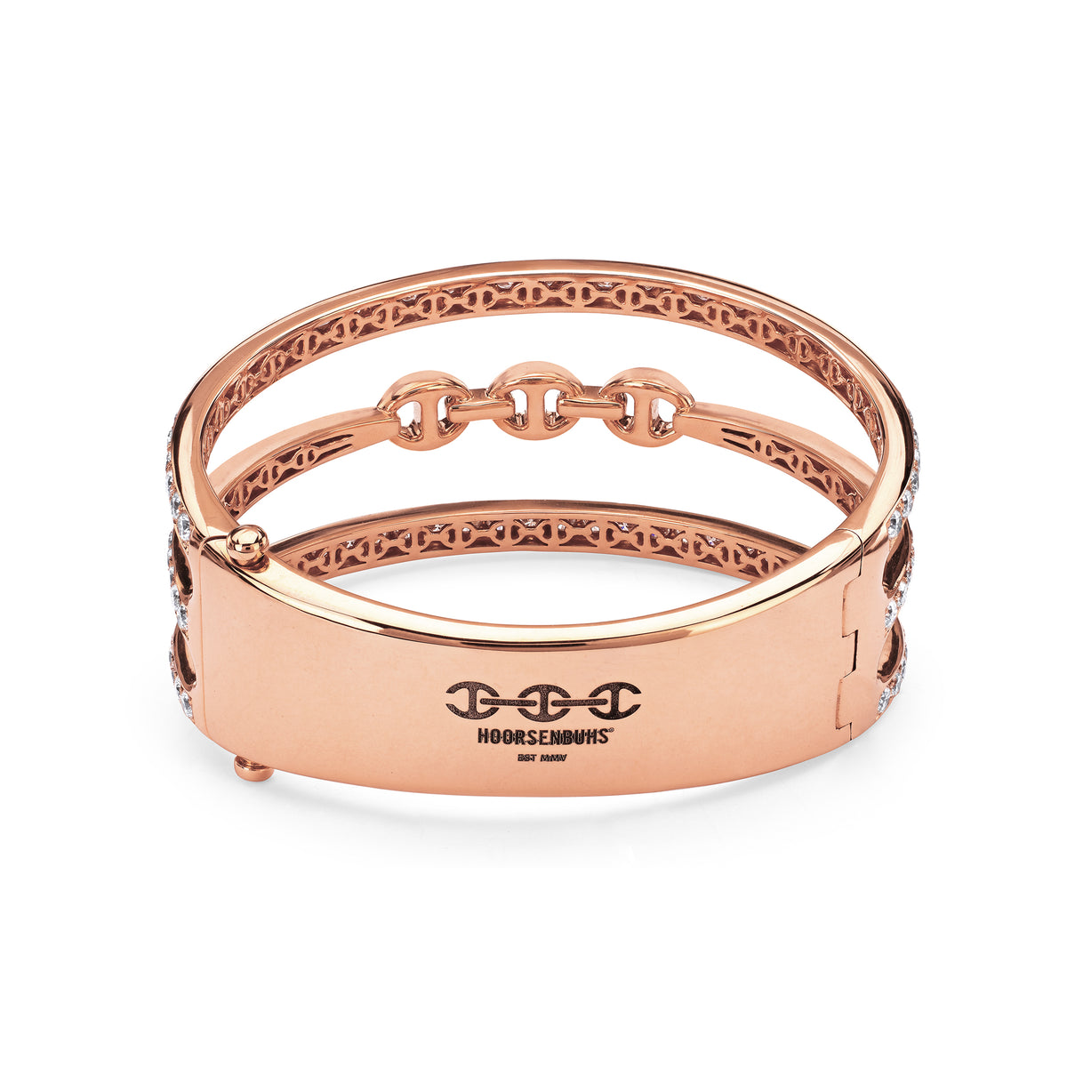 Asset Cuff with Diamonds in 18K rose gold, view 2