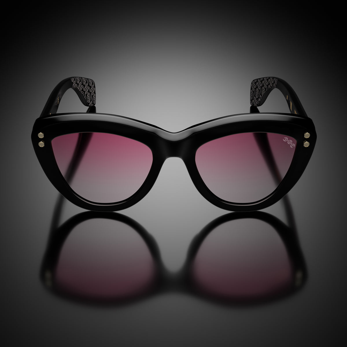 Model VII eyewear in Black, front view