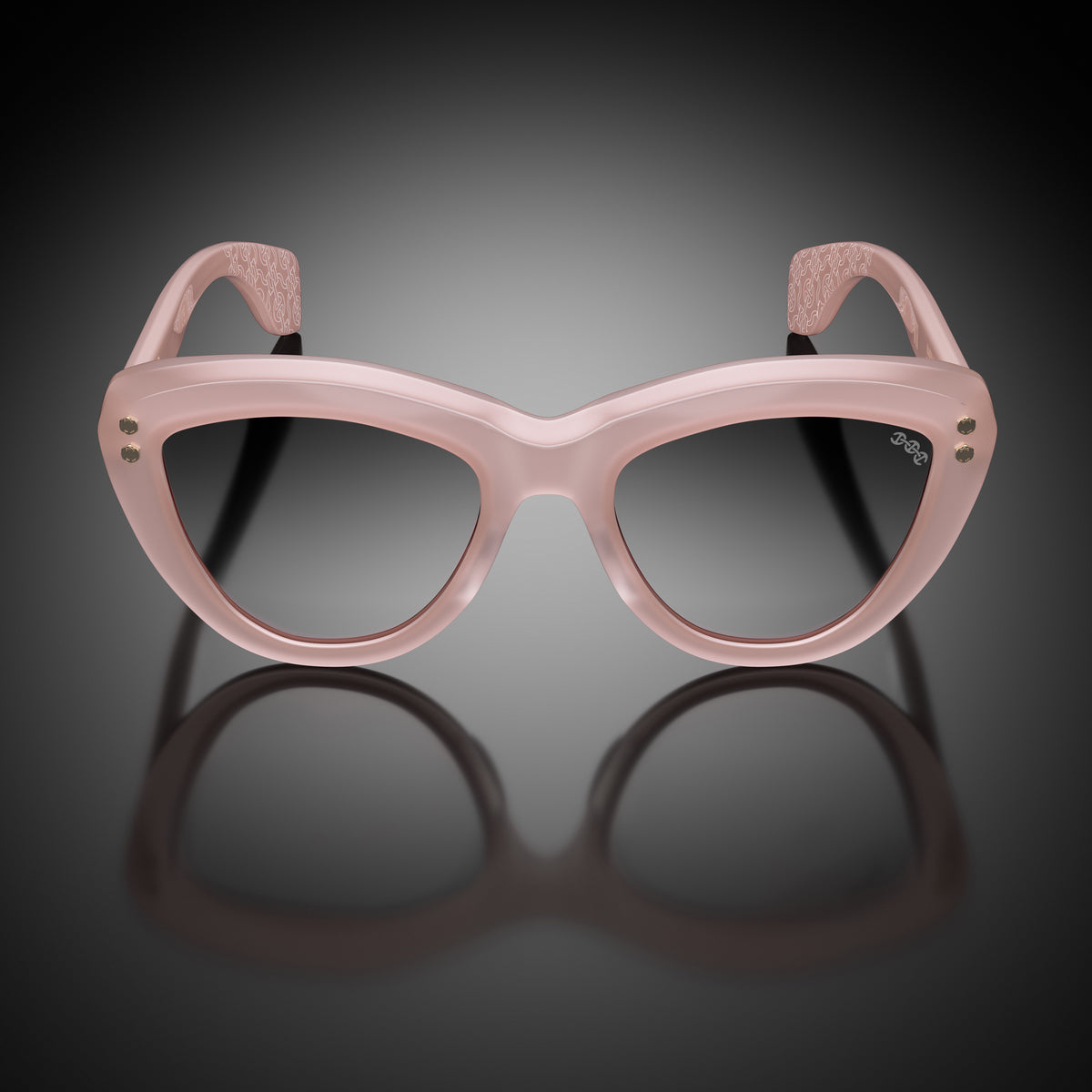 Model VII eyewear in Pink Coral (Smoke), front view