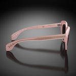 Model VII eyewear in Pink Coral (Smoke), side view