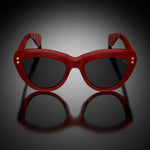 Model VII eyewear in Redlips, front view
