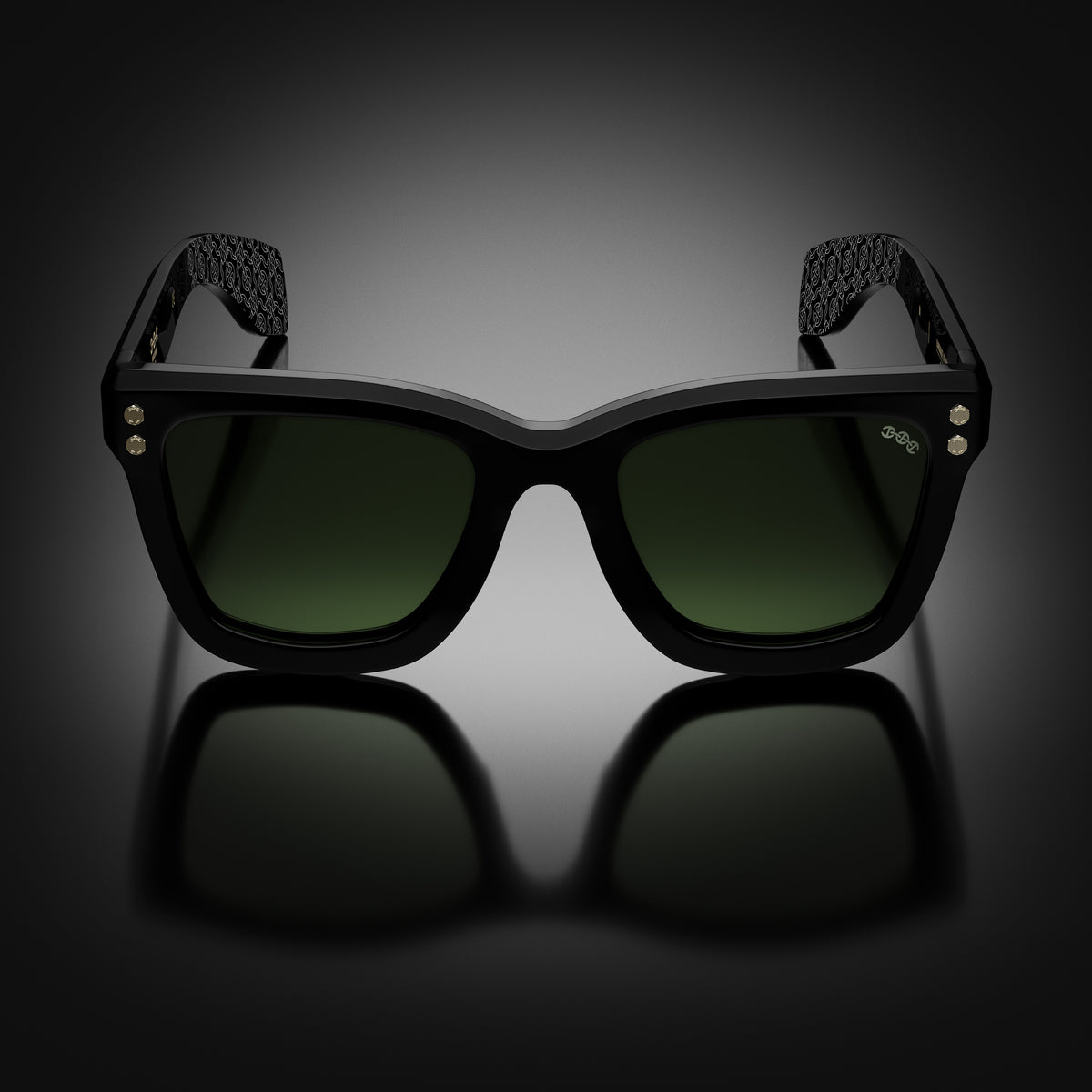 Model I eyewear in Black, front view