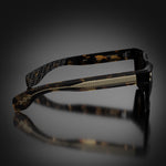 Model I eyewear in Black and Tokyo Tortoise Temples, side view