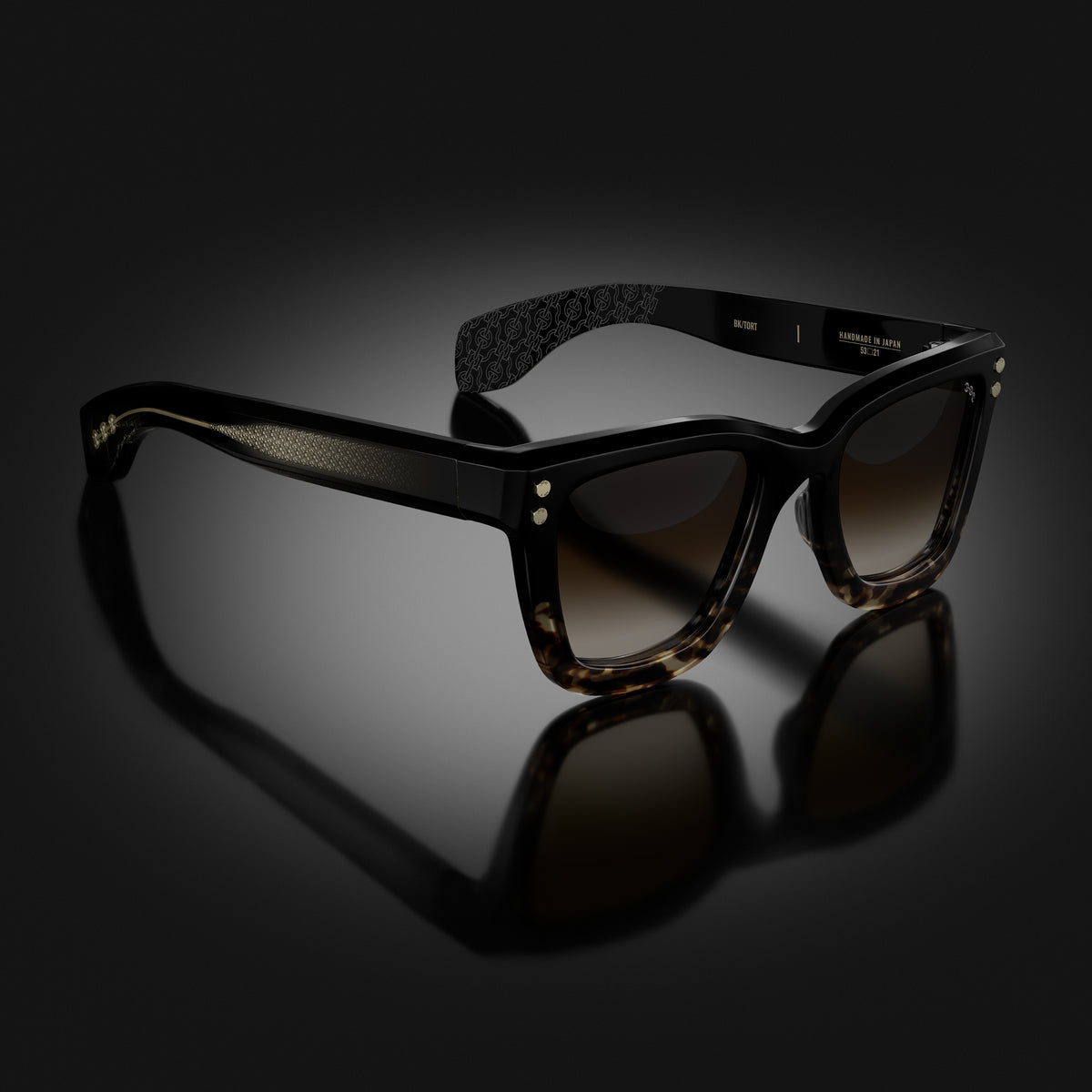 Model I eyewear in Black and Tortoise Fade by HOORSENBUHS®