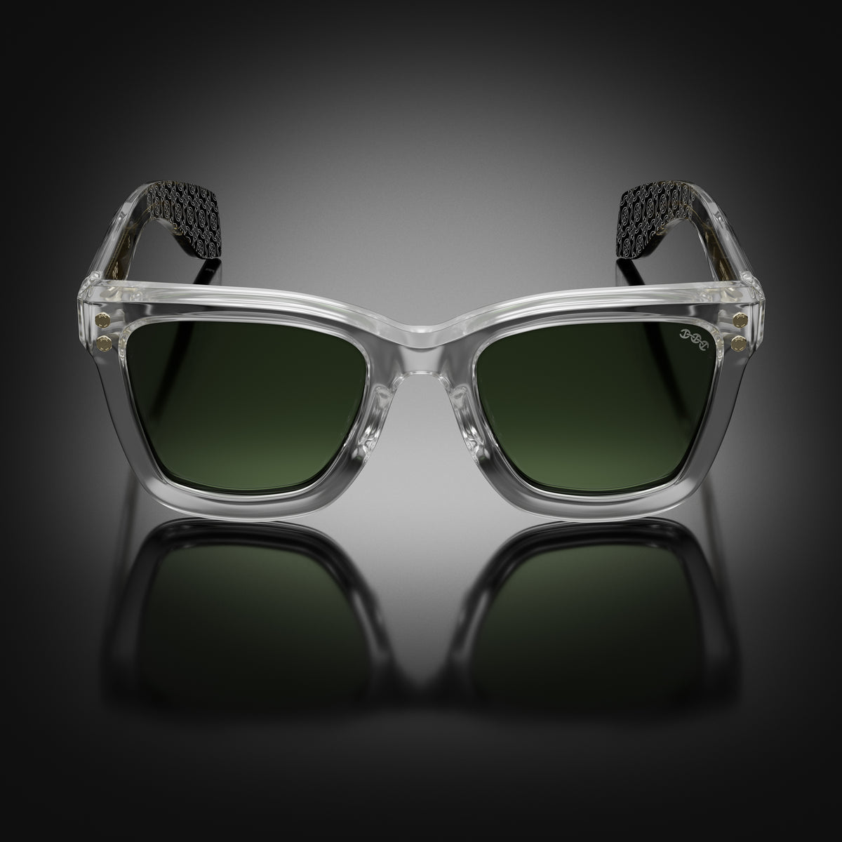 Model I eyewear in Crystal, front view