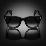 Model I eyewear in Black and Grey Tortoise Fade, front view