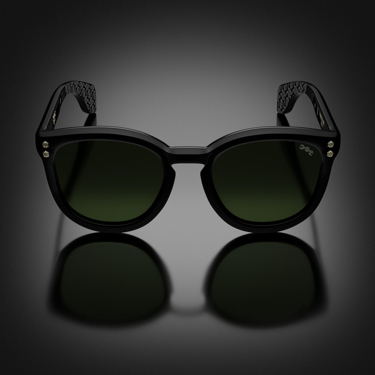 Model II eyewear in Black, front view
