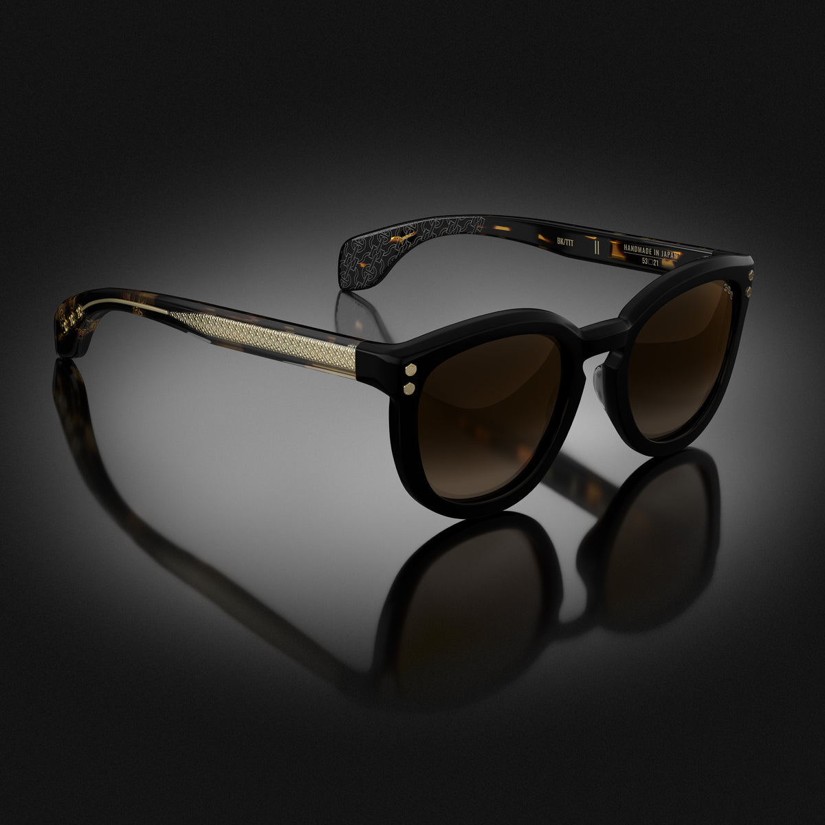 Model II eyewear in Black and Tokyo Tortoise Temples by HOORSENBUHS®