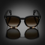 Model II eyewear in Black and Tortoise Fade, front view