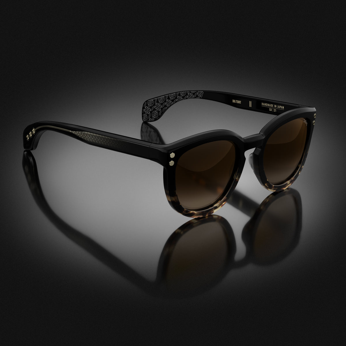 Model II eyewear in Black and Tortoise Fade by HOORSENBUHS®