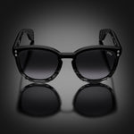 Model II eyewear in Black and Grey Tortoise Fade, front view
