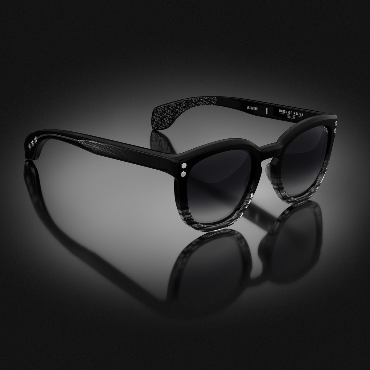 Model II eyewear in Black and Grey Tortoise Fade by HOORSENBUHS®