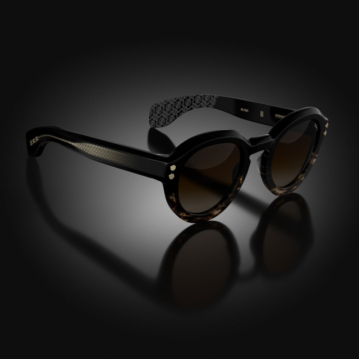 Model III eyewear in Black and Tortoise Fade by HOORSENBUHS®