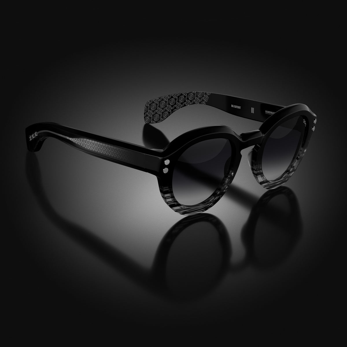Model III eyewear in Black and Grey Tortoise Fade by HOORSENBUHS®