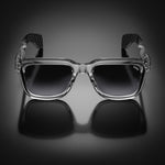 Model V eyewear in Crystal, front view