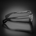 Model V eyewear in Crystal, side view