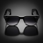 Model V eyewear in Black and Grey Tortoise Fade, front view