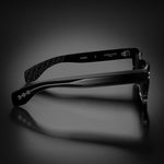 Model V eyewear in Black and Grey Tortoise Fade, side view